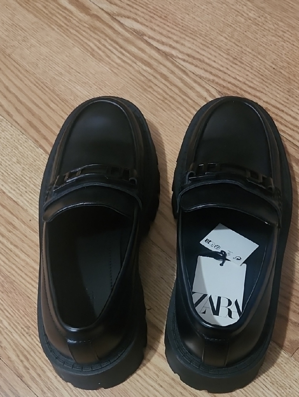 Zara Black Men's Platform Penny Loafers